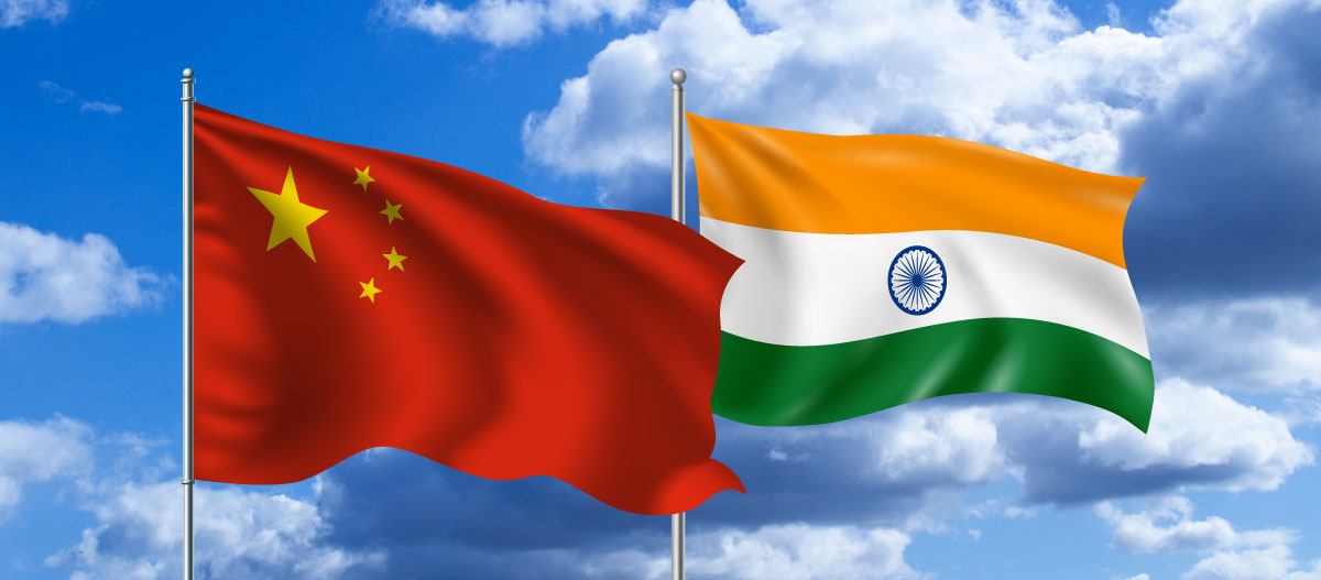 China India flags