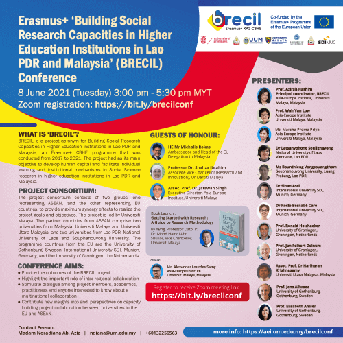 Erasmus+ ‘Building Social Research Capacities in Higher Education Institutions in Lao PDR and Malaysia’ (BRECIL) Conference