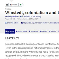 Winstedt, colonialism and the Malaysian history wars