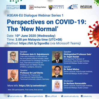 ASEAN-EU Dialogue Webinar Series: Perspectives on COVID-19: 'The New Normal'