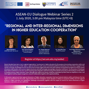 ASEAN-EU Dialogue Webinar Series 2: Regional and Inter-Regional Dimensions in Higher Education Cooperation