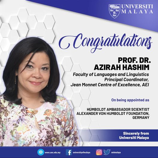 congratulations to Professor Dr Azirah Hashim