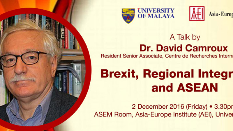 Brexit, Regional Integrations and ASEAN