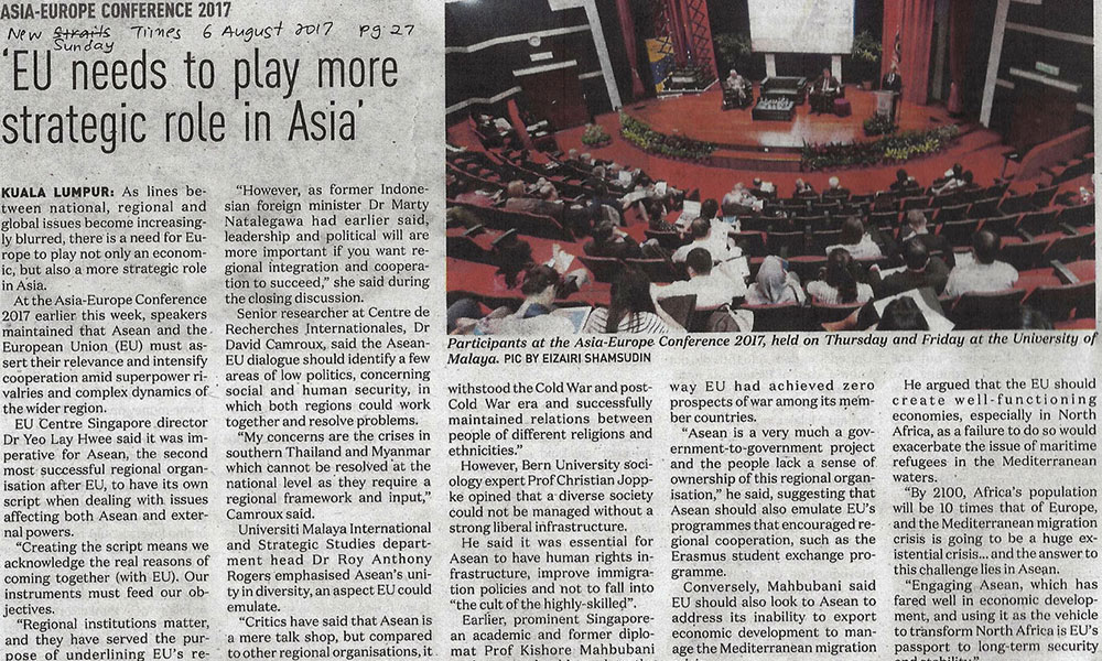 'EU needs to play more strategic role in Asia'