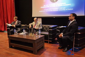 From left to right: Dr. Roy Anthony Rogers (Moderator), H.E Cristiano Maggipinto, Dr. Rahul Mishra (Reactor)