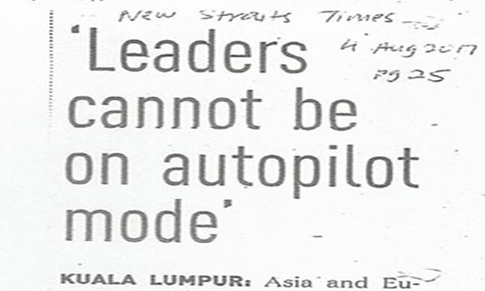 Leaders cannot be on autopilot mode
