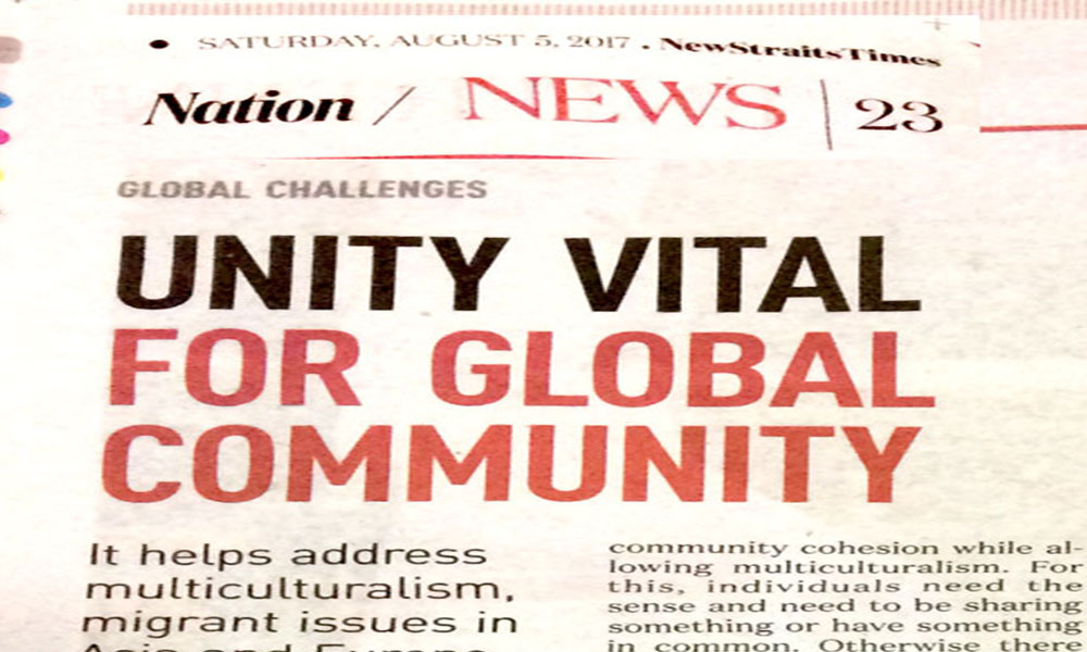 Unity vital for global community